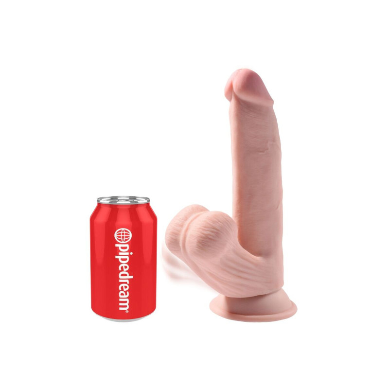 King Cock - Plus 3D Dildo Swinging Balls 24.5 Cm Natural | Vybes.it