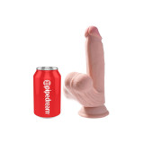 King Cock - Plus 3D Dildo Swinging Balls 15.2 Cm Helle Haut |