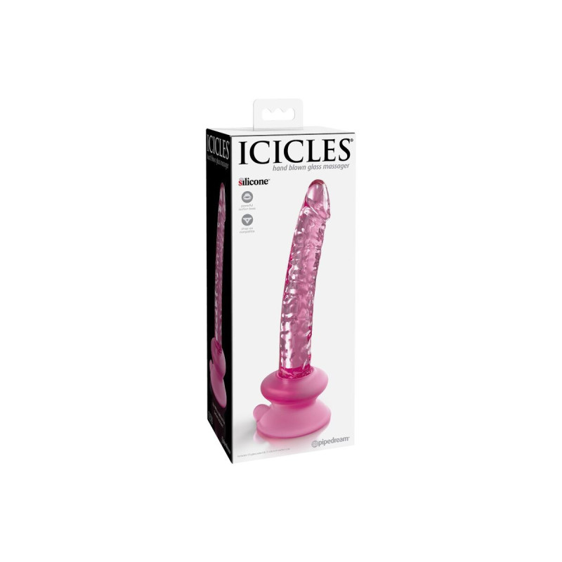 ICICLES - N. 86 DILDO IN VETRO DI CON VENTOSA - Falli senza vibrazioni