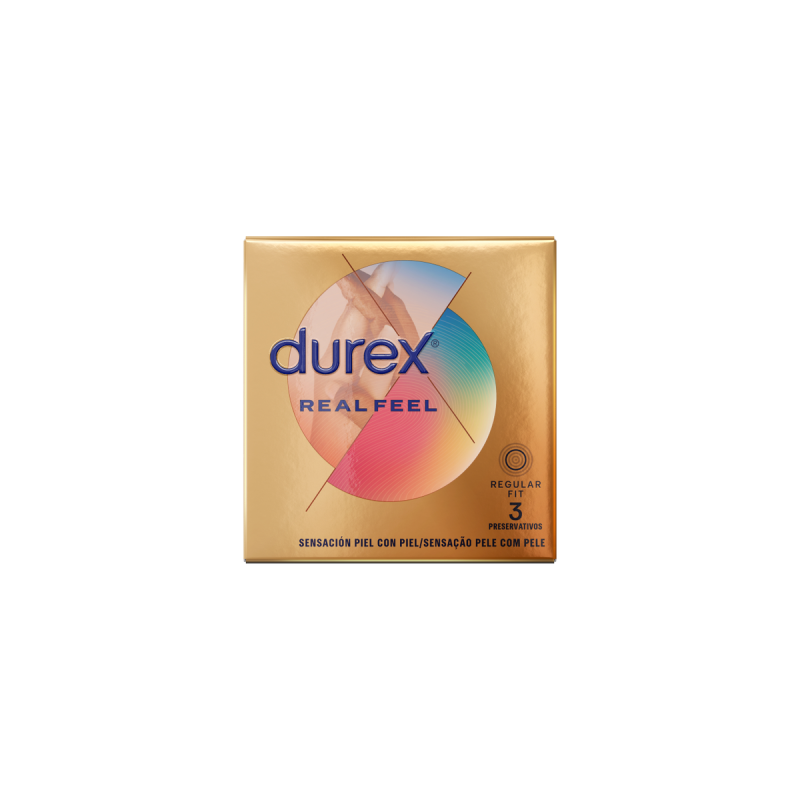 DUREX - REAL FEEL CONDOMS 3 UNITS - DUREX CONDOMS - Latex free