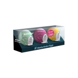 Satisfyer - 3 Huevos Masturbadores Riffle, Bubble & Fierce |