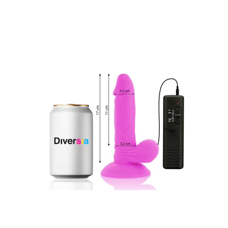 Diversia - Flexibler Vibrierender Dildo Lila 17 Cm - O - 3.3 Cm |