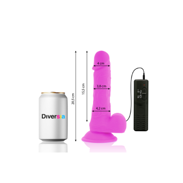 Diversia - Dildo Realístico Flexible Con Vibración Lila 20.5 Cm - O
