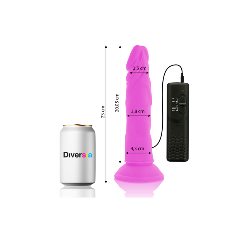 Diversia - Dildo Vibrant Flexible Violet 23 Cm - O - 4.3 Cm |
