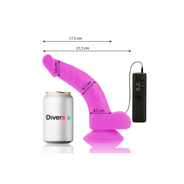 Diversia - Flexibler Vibrierender Dildo Lila 21.5 Cm - O - 4.5 Cm |