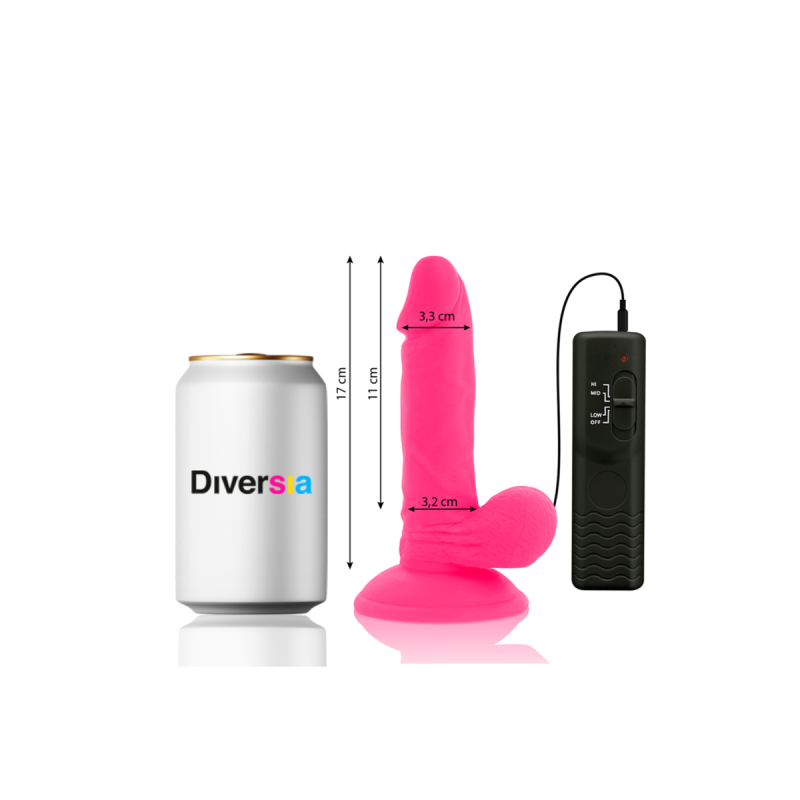 Diversia - Flexibler Vibrierender Dildo Rosa 17 Cm - O - 3.3 Cm |