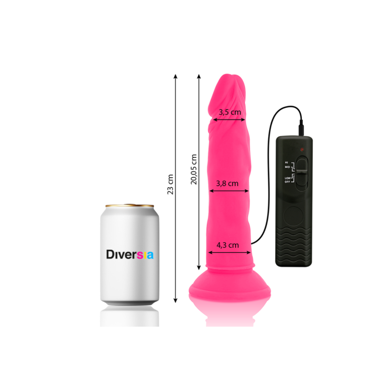 Diversia - Flexibler Dildo Mit Vibration Rosa 23 Cm - O - 4.3 Cm |