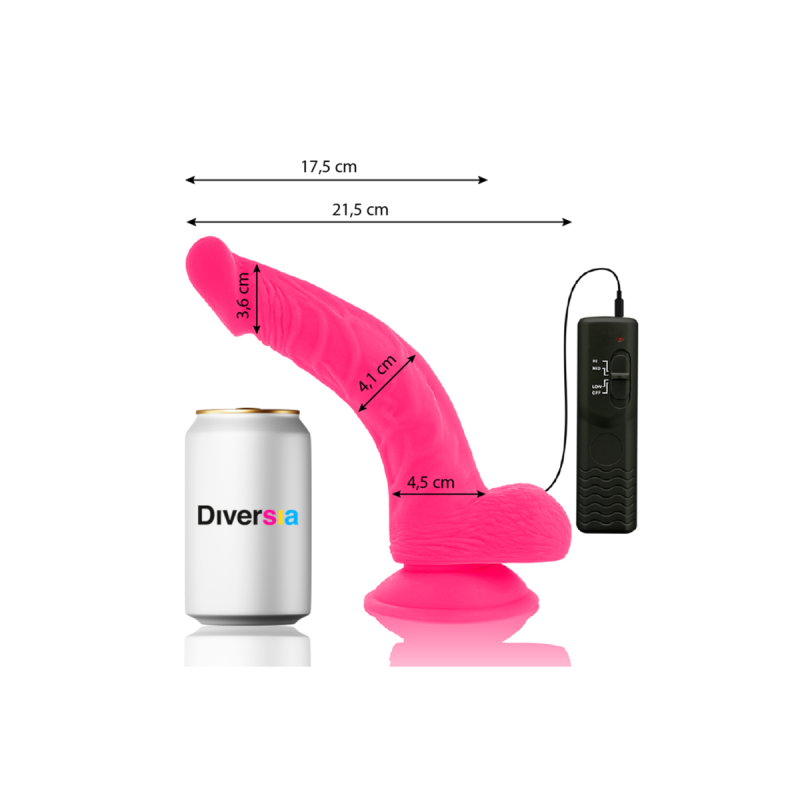 Diversia - Flexible Vibrating Dildo Pink 21.5 Cm - O - 4.5 Cm |