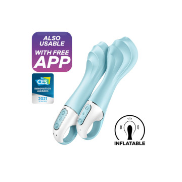 Satisfyer - Air Pump Vibrator 5+ Vibrador Punto G Inflable App Azul