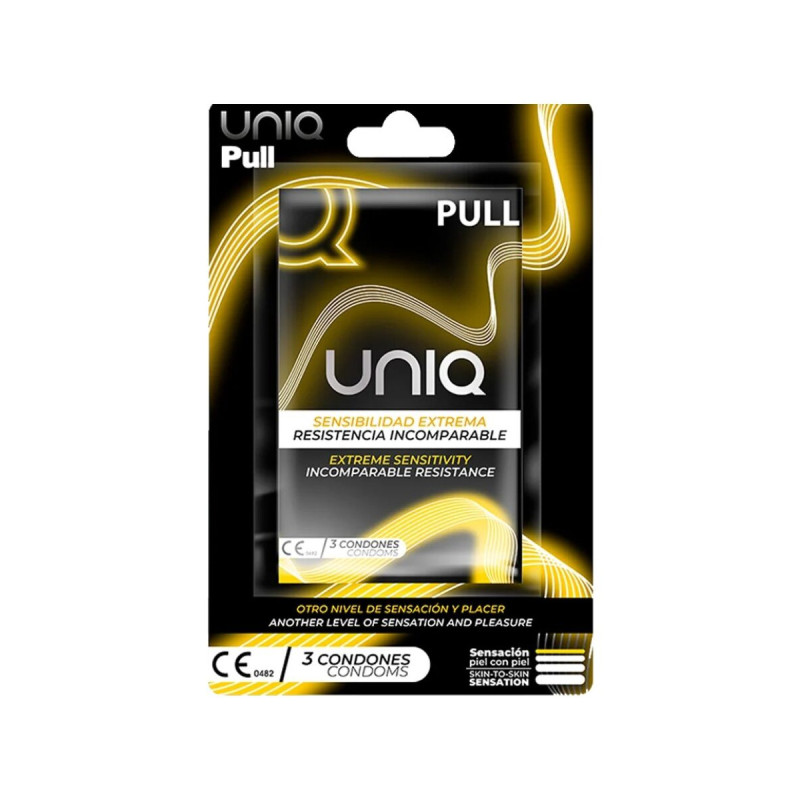 UNIQ - PULL LATEX FREE CONDOMS WITH STRIPS 3 UNITS | Vybes.it