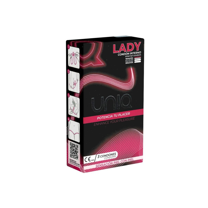 UNIQ - LADY CONDOM PRESERVATIVO FEMMINILE SENZA LATTICE CON CINGHIA D…