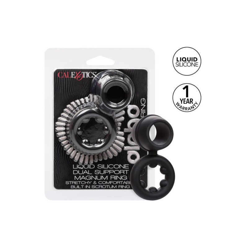 CALEXOTICS - ANELLO ALPHA DUAL MAGNUM NERO - Cockring senza vibrazione