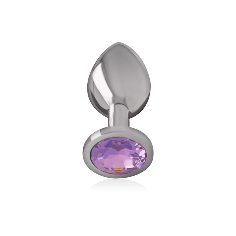 Intense - Plug Anal Metal Aluminio Con Cristal Violeta Talla S |