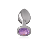 Intense - Plug Anal Metal Aluminio Con Cristal Violeta Talla L |