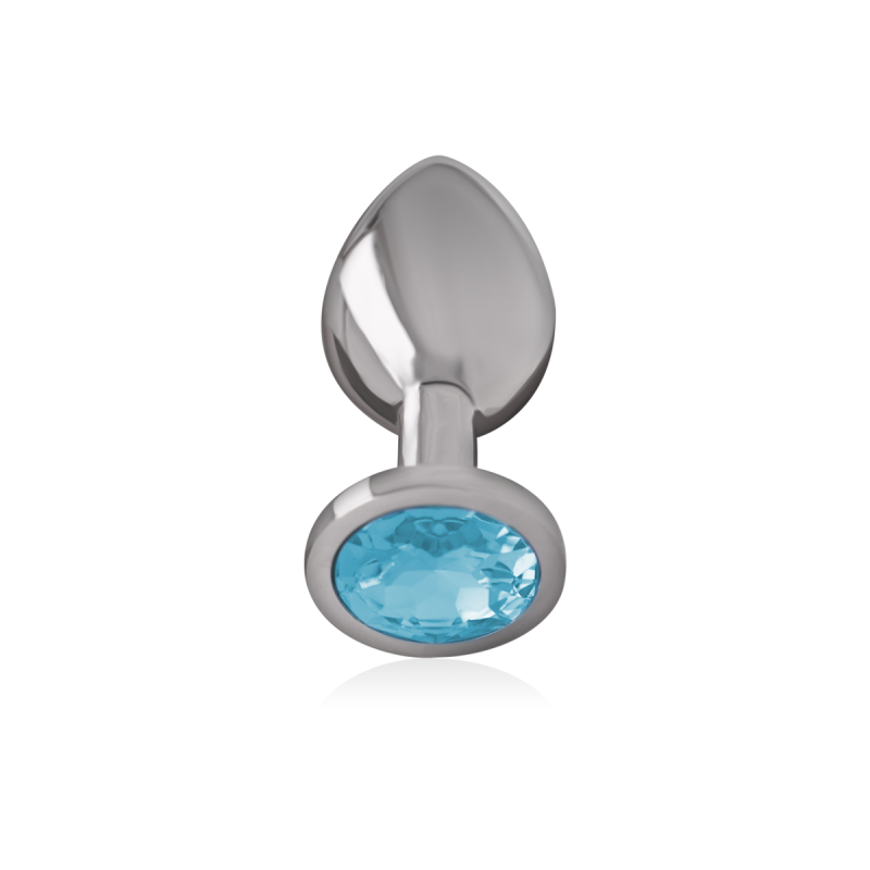 Intense - Plug Anal Metal Aluminio Con Cristal Azul Talla L |
