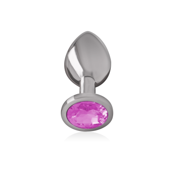 Intense - Analplug Aus Aluminiummetall Mit Rosa Kristall, Grösse M