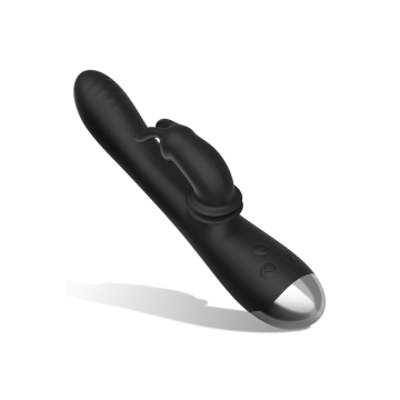 Black&Silver - Dj. Adam Rechargeable Silicone Rabbit Stimulator