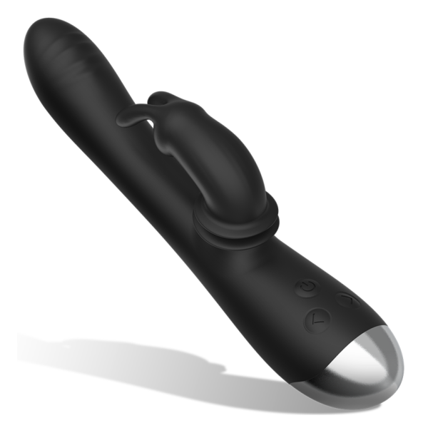 BLACK&SILVER - DJ. ADAM ESTIMULADOR RABBIT SILICONA RECARGABLE NEGRO