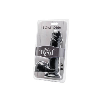GET REAL - GODE 18 CM AVEC BOULES NOIR - Pénis réalistes