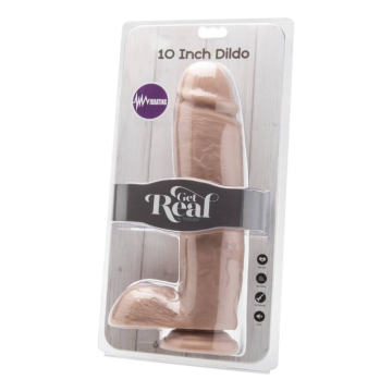 GET REAL - GODE 25,5 CM AVEC BILLES VIBRATEUR SKIN