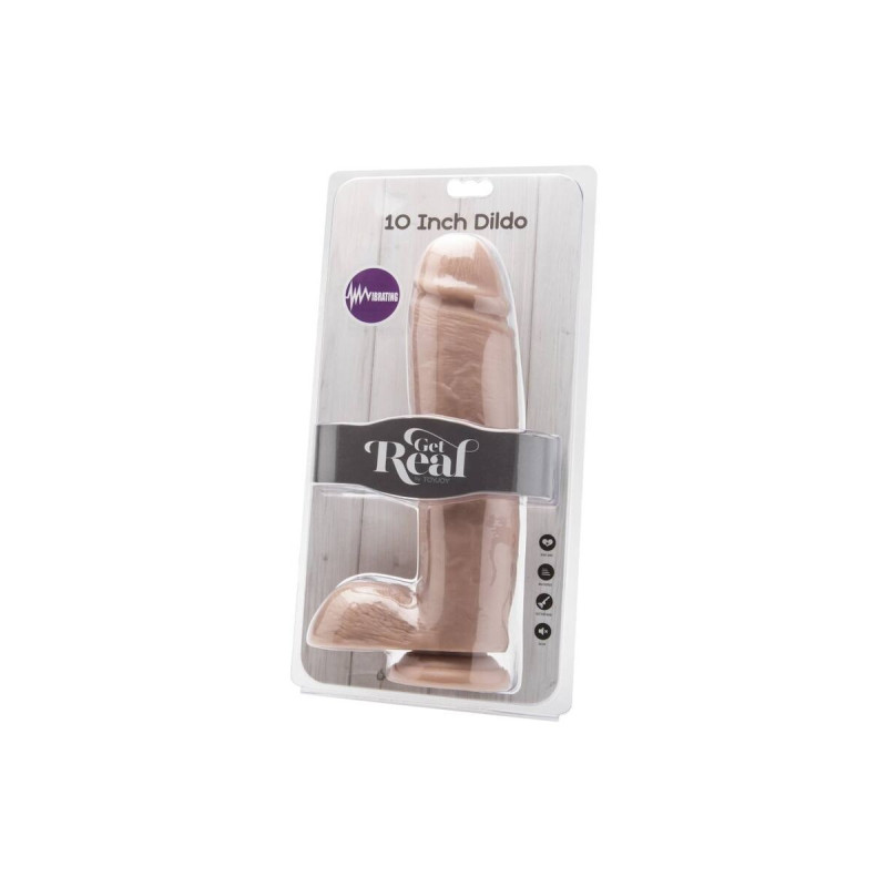 Get Real - Dildo 25,5 Cm With Balls Vibrator Skin | Vybes.it
