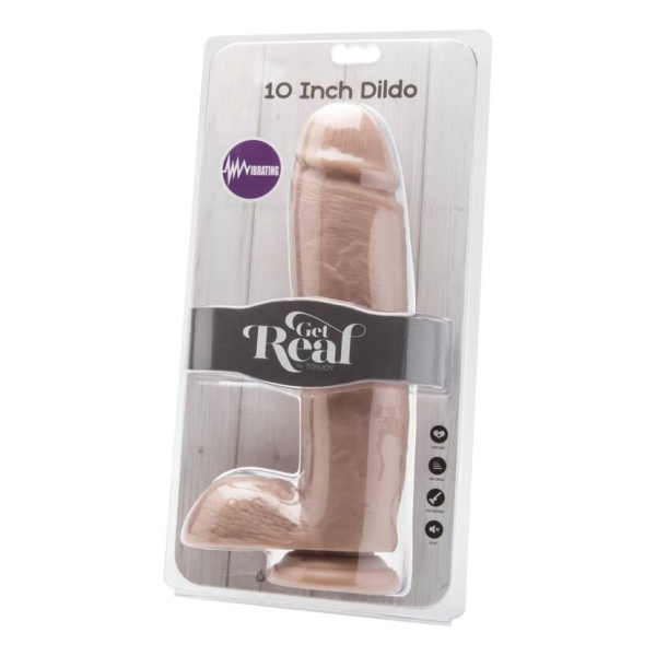 GET REAL - DILDO 25,5 CM MIT KUGELN VIBRATOR HAUT