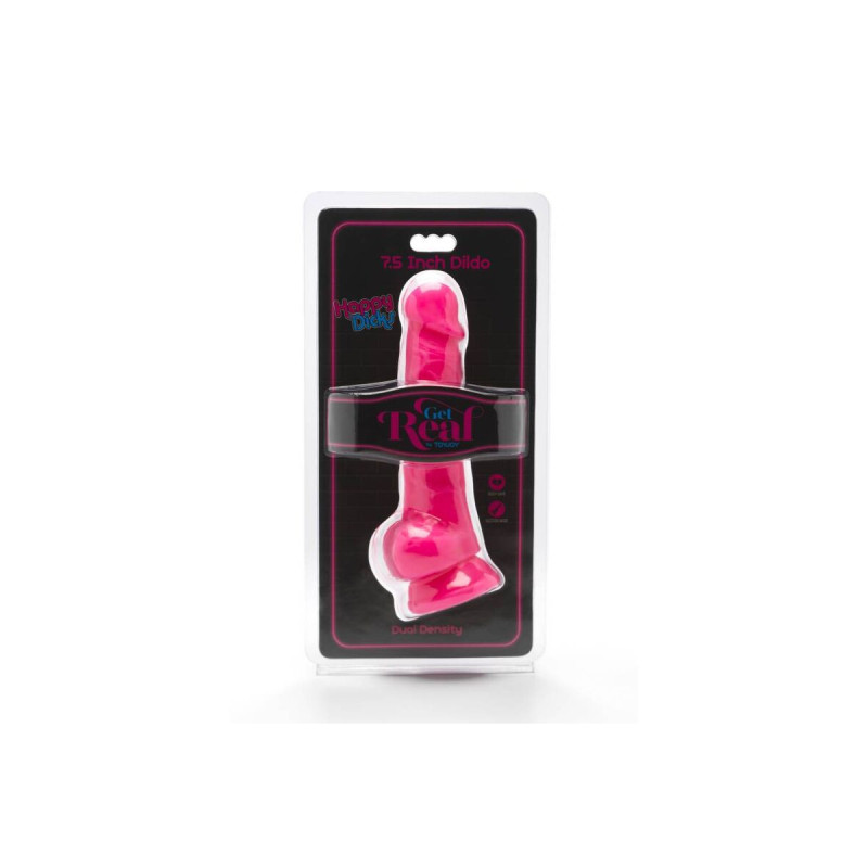 Get Real - Happy Dicks 19 Cm Con Testículos Rosa | Vybes.it