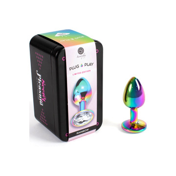 SECRETPLAY - METAL BUTT PLUG RAINBOW SMALL SIZE 7 CM - SECRETPLAY TOY…