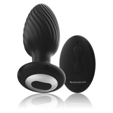BLACK&SILVER - WELLS PLUG ROTADOR ANAL SILICONA CONTROL REMOTO