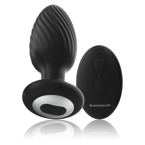BLACK&SILVER - WELLS PLUG ROTADOR ANAL SILICONA CONTROL REMOTO