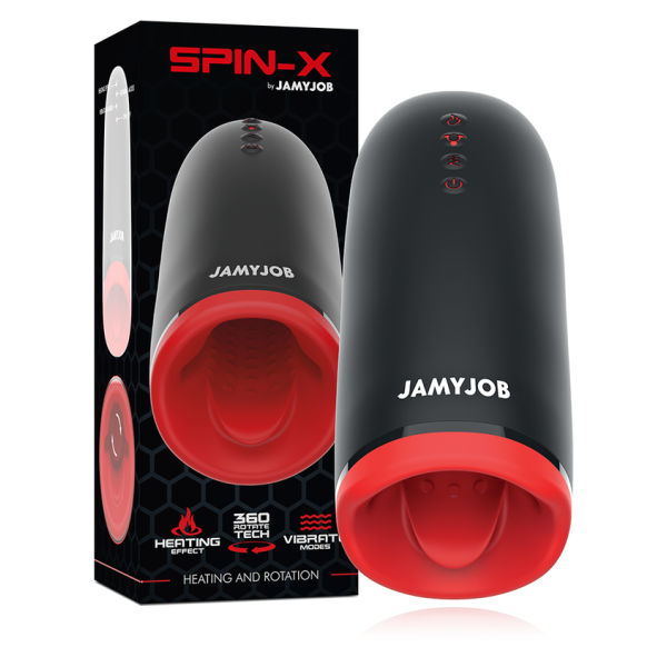 JAMYJOB - SPIN-X MASTURBADOR CON ROTACIÓN Y FUNCIÓN CALOR