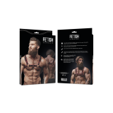 Fetish Submissive Attitude - Arnés Ecopiel Pecho Hombre Negro/Rojo