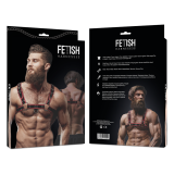 FETISH SUBMISSIVE ATTITUDE - ARNÉS ECOPIEL PECHO HOMBRE NEGRO/ROJO