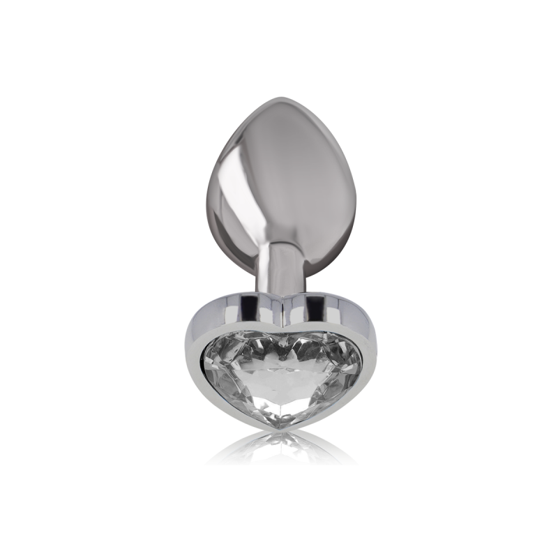 Intense - Plug Anal Metal Aluminio Corazón Blanco Talla M | Vybes.it