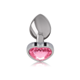 Intense - Aluminium - Metall - Anal - Stecker Rosa Herz Grösse L |