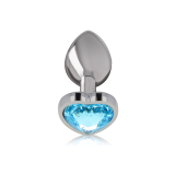 Intense - Plug Anal Métal Aluminium Coeur Bleu Taille L | Vybes.it