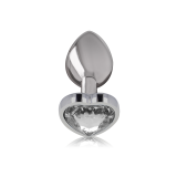 Intense - Plug Anal Metal Aluminio Corazón Blanco Talla L | Vybes.it