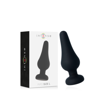 Intense - Anal Plug Pipo L Silicone Negro 13 Cm | Vybes.it