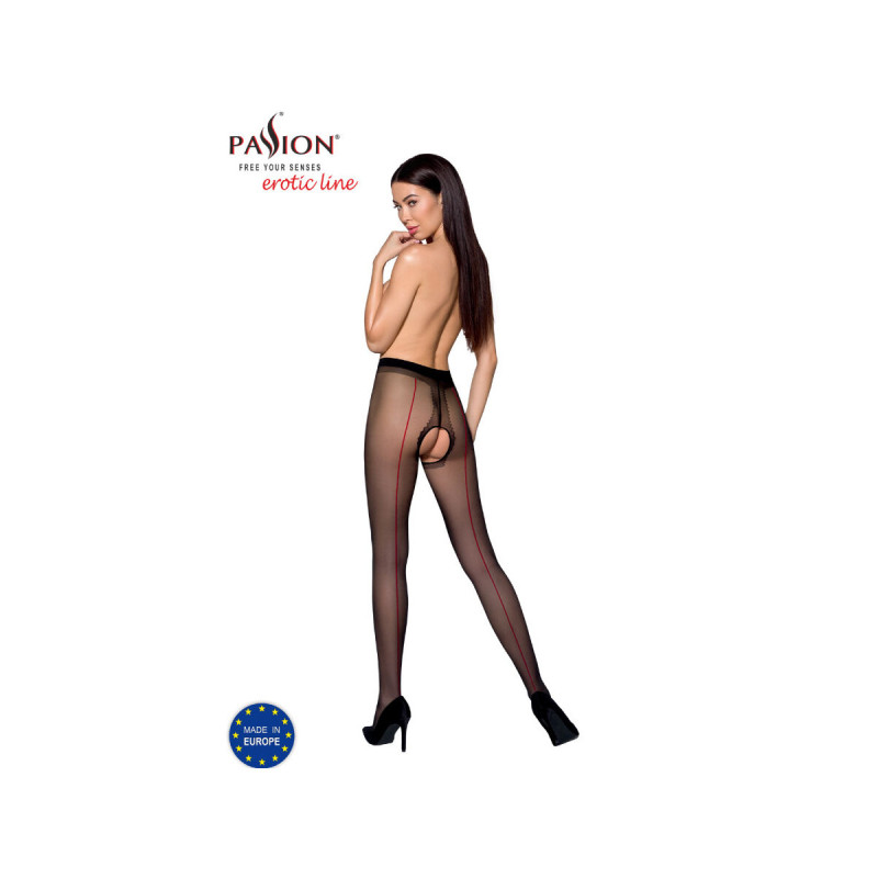 Passion - Tiopen 022 Medias Negro/Rojo 1/2 20 Den | Vybes.it