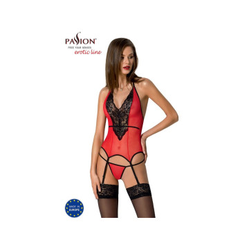 PASSION - PEONIA CORSET LIGNE ÉROTIQUE ROUGE S/M - PASSION WOMAN - /p…