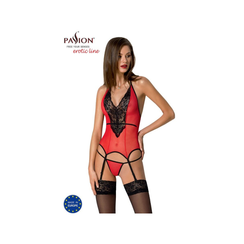 PASSION - PEONIA CORSET EROTIC LINE RED L/XL - PASSION WOMAN - /produ…