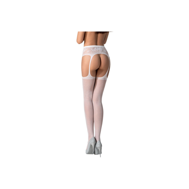 PASSION - S028 CALZE BIANCHE CON GIARRETTIERA TAGLIA UNICA - PASSION…
