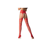 PASSION - S030 BAS ROUGES AVEC JARRETIÈRE TAILLE UNIQUE - PASSION WOM…
