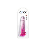 KING COCK - CLEAR PENE REALÍSTICO CON TESTÍCULOS 16.5 CM ROSA