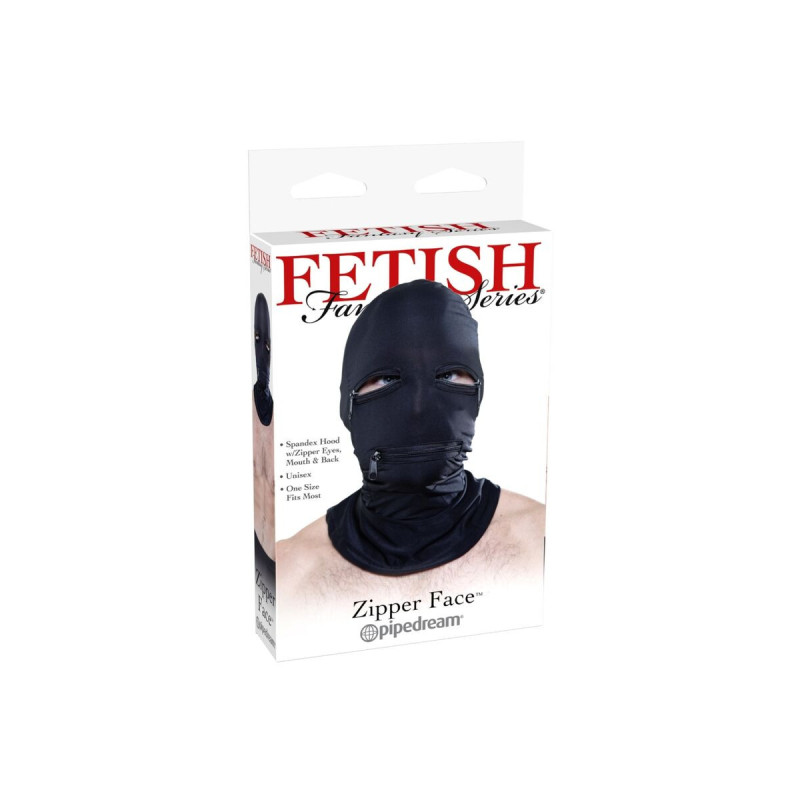 Fetish Fantasy Series - Pasamontañas Con Cremalleras Negro |