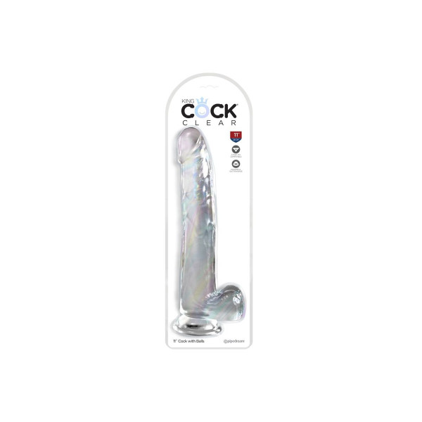 KING COCK - CLEAR DILDO CON TESTÍCULOS 24.8 CM TRANSPARENTE