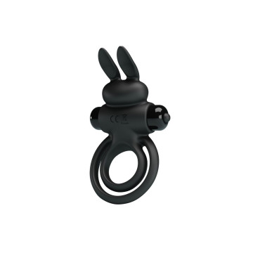 Pretty Love - Anneau De Lapin Vibrator Iii Pour Pénis Noir |