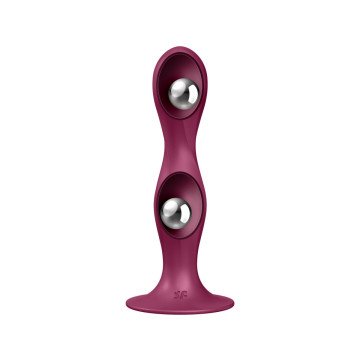 Satisfyer - Double Ball - R Dildo Silicona Granate | Vybes.it