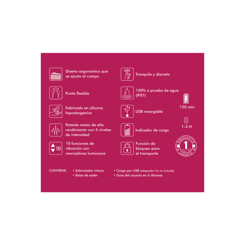 Shunga - Présentoir 6 Masseurs Intimes Fuchsia | Vybes.it