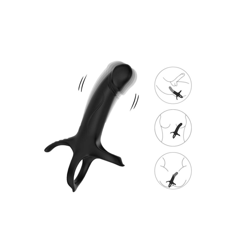 Armony - Gode Avec Anneau Et Vibrateur Télécommande Noir | Vybes.it